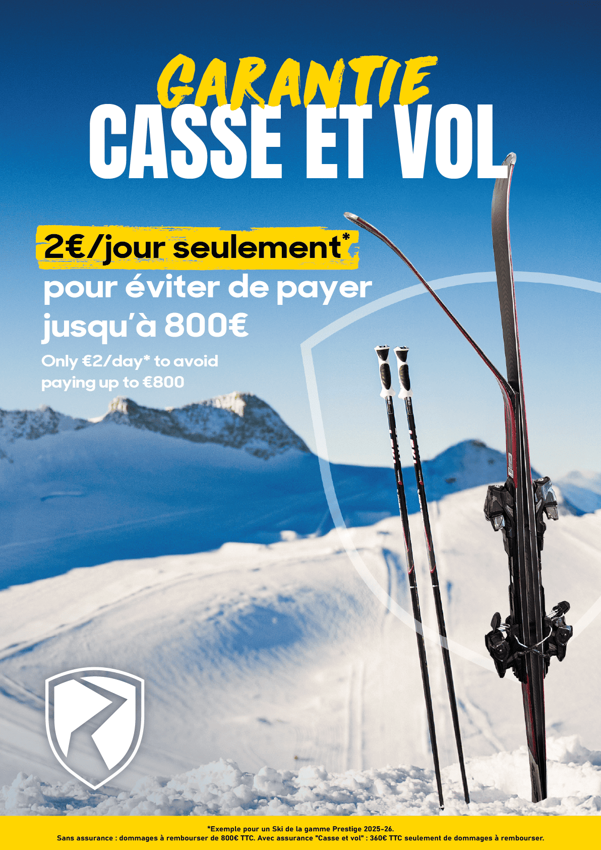 Garantie casse et vol de matériel de ski